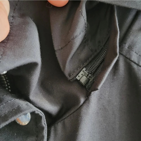 Ladies Black  Lightweight Spring Jacket With Detachable Hood - Picture 6 of 12